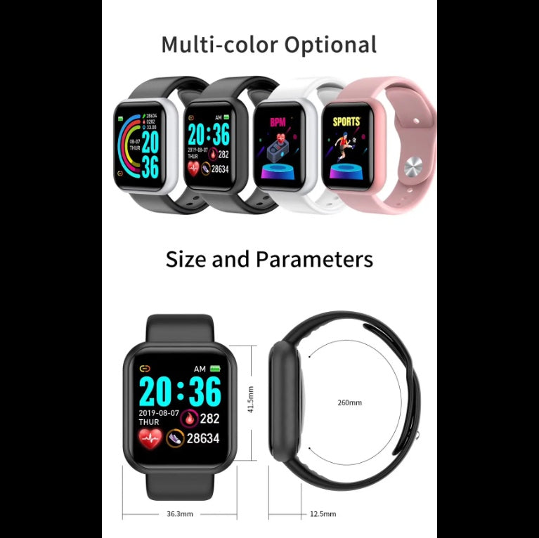 Y68 Smartwatch - Compact Design, Lightweight Construction, With Strapless Strap, Perfect For Everyday Wear